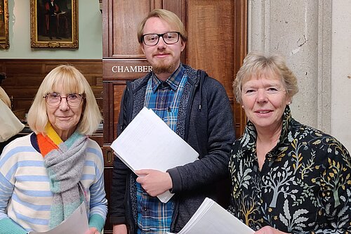 Cllr Caroline Ackroyd, James Hawketts, Cllr Judith Lubbock