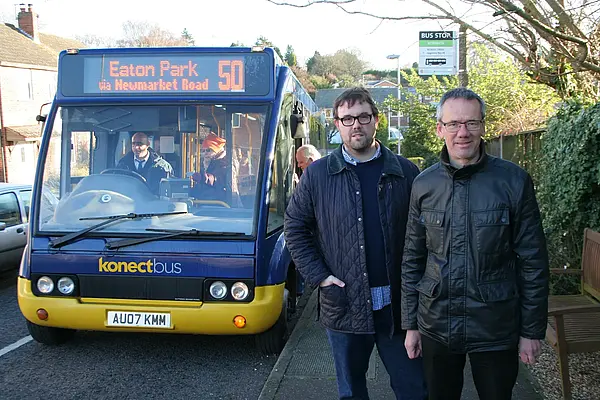 Cllrs James Wright and Brian Watkins with the Konectbus 50 service