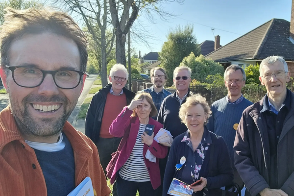 Eaton canvassing with Norman Lamb