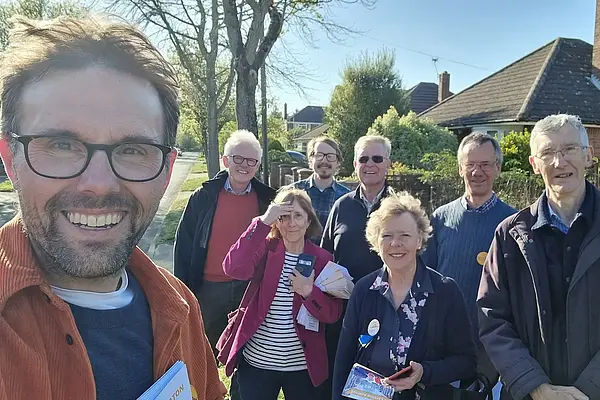 Eaton canvassing with Norman Lamb