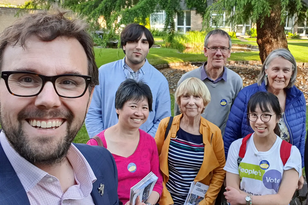 Campaigning in Norwich for the EU elections