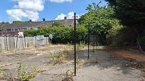 A communal drying area in Northfields, Norwich. 