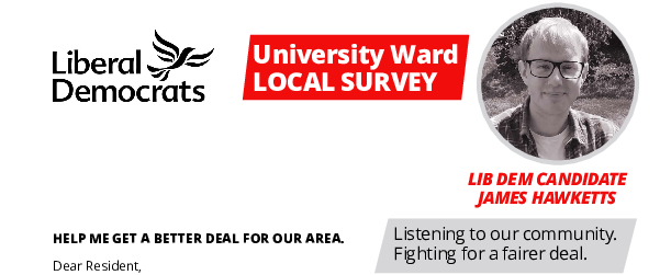 A resident survey for people living in Norwich's University ward.